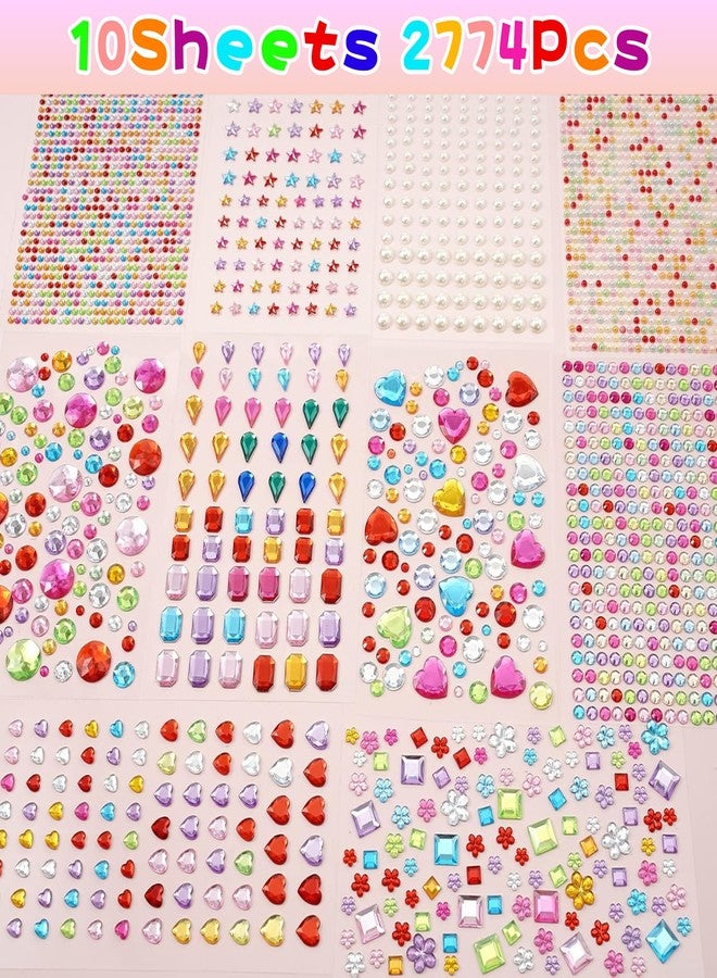 OHOME 3000 PCS Gem Stickers - Self Adhesive Scrapbook Supplies | Rhinestones for Crafts Supplies,Small Earrings Face Nail Jewels for Kids - Face Gems Body Glitter Hair Jewelry for Women,Valentines Gifts - Image 3
